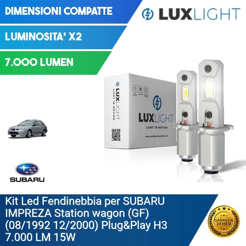 Kit Led Fendinebbia per SUBARU IMPREZA Station wagon (GF) (08/1992 12/2000) Plug&Play H3 7.000 LM 15W