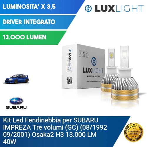 Kit Led Fendinebbia per SUBARU IMPREZA Tre volumi (GC) (08/1992 09/2001) Osaka2 H3 13.000 LM 40W