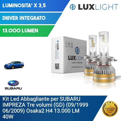 Kit Led Abbagliante per SUBARU IMPREZA Tre volumi (GD) (09/1999 06/2009) Osaka2 H4 13.000 LM 40W