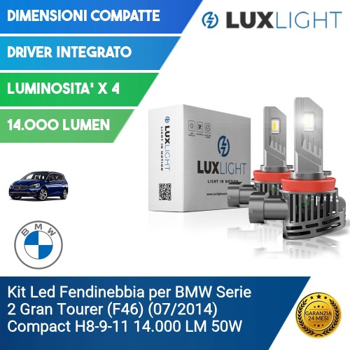 Kit Led Fendinebbia per BMW Serie 2 Gran Tourer (F46) (07/2014) Compact H8-9-11 14.000 LM 50W