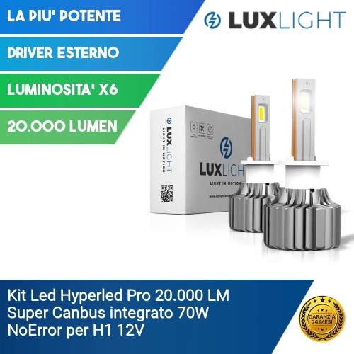 Kit Led Hyperled Pro 20.000 LM Super Canbus integrato 70W NoError per H1 12V