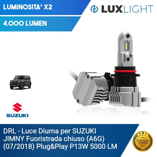 DRL - Luce Diurna per SUZUKI JIMNY Fuoristrada chiuso (A6G) (07/2018) Plug&Play P13W 5000 LM