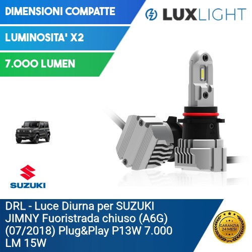 DRL - Luce Diurna per SUZUKI JIMNY Fuoristrada chiuso (A6G) (07/2018) Plug&Play P13W 7.000 LM 15W