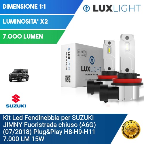 Kit Led Fendinebbia per SUZUKI JIMNY Fuoristrada chiuso (A6G) (07/2018) Plug&Play H8-H9-H11 7.000 LM 15W