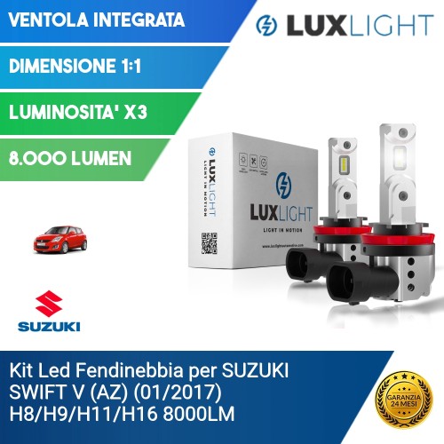 Kit Led Fendinebbia per SUZUKI SWIFT V (AZ) (01/2017) H8/H9/H11/H16 8000LM