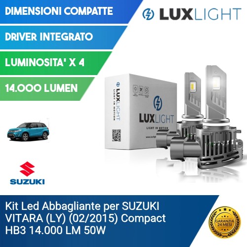 Kit Led Abbagliante per SUZUKI VITARA (LY) (02/2015) Compact HB3 14.000 LM 50W