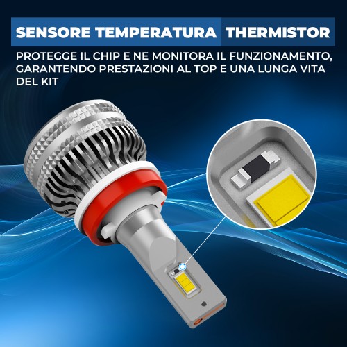 Kit Led Anabbagliante per TOYOTA AVENSIS Tre volumi (_T27_) (11/2008 10/2018) Hyperled HIR2-9012 14.000 LM 55W