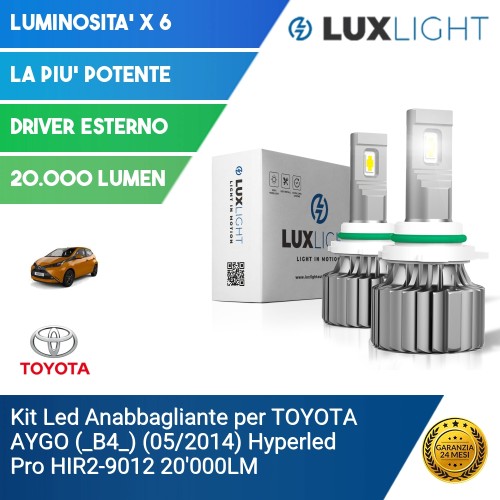 Kit Led Anabbagliante per TOYOTA AYGO (_B4_) (05/2014) Hyperled Pro HIR2-9012 20'000LM