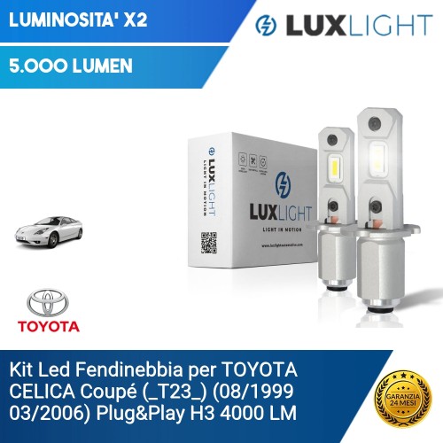 Kit Led Fendinebbia per TOYOTA CELICA Coupé (_T23_) (08/1999 03/2006) Plug&Play H3 4000 LM