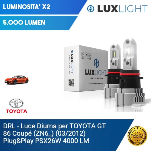 DRL - Luce Diurna per TOYOTA GT 86 Coupé (ZN6_) (03/2012) Plug&Play PSX26W 4000 LM