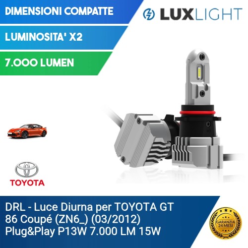 DRL - Luce Diurna per TOYOTA GT 86 Coupé (ZN6_) (03/2012) Plug&Play P13W 7.000 LM 15W