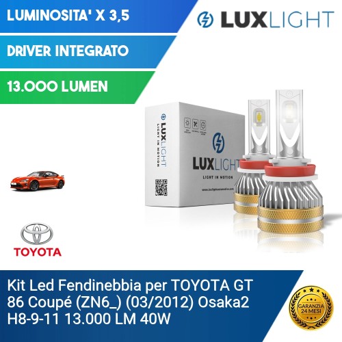 Kit Led Fendinebbia per TOYOTA GT 86 Coupé (ZN6_) (03/2012) Osaka2 H8-9-11 13.000 LM 40W