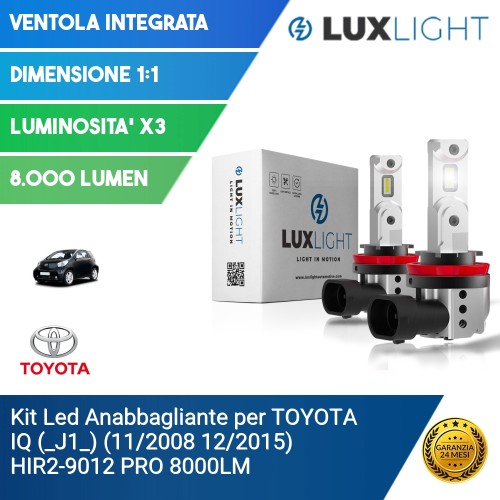 Kit Led Anabbagliante per TOYOTA IQ (_J1_) (11/2008 12/2015) HIR2-9012 PRO 8000LM