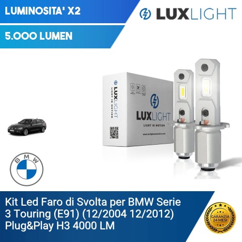 Kit Led Faro di Svolta per BMW Serie 3 Touring (E91) (12/2004 12/2012) Plug&Play H3 4000 LM