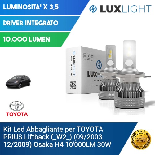 Kit Led Abbagliante per TOYOTA PRIUS Liftback (_W2_) (09/2003 12/2009) Osaka H4 10'000LM 30W