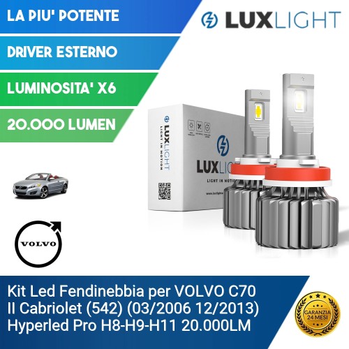 Kit Led Fendinebbia per VOLVO C70 II Cabriolet (542) (03/2006 12/2013) Hyperled Pro H8-H9-H11 20.000LM