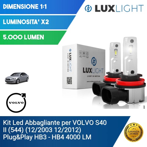 Kit Led Abbagliante per VOLVO S40 II (544) (12/2003 12/2012) Plug&Play HB3 - HB4 4000 LM