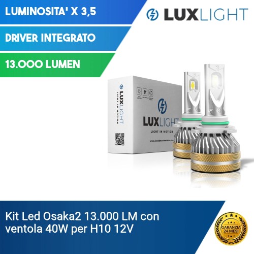 Kit Led Osaka2 13.000 LM con ventola 40W per H10 12V