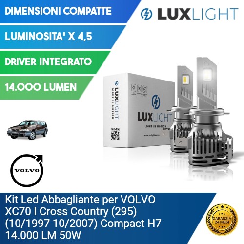 Kit Led Abbagliante per VOLVO XC70 I Cross Country (295) (10/1997 10/2007) Compact H7 14.000 LM 50W