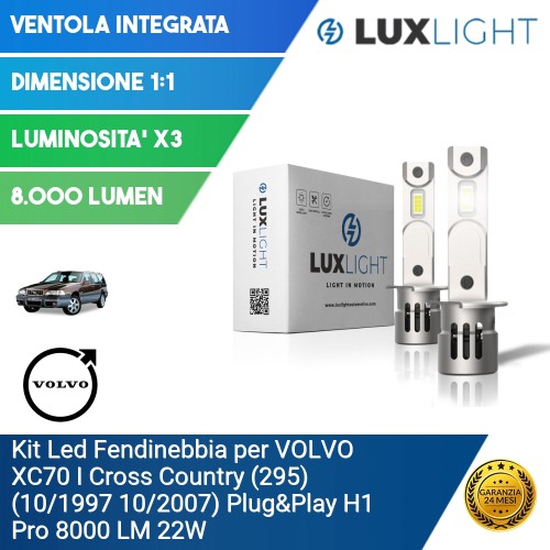 Kit Led Fendinebbia per VOLVO XC70 I Cross Country (295) (10/1997 10/2007) Plug&Play H1 Pro 8000 LM 22W