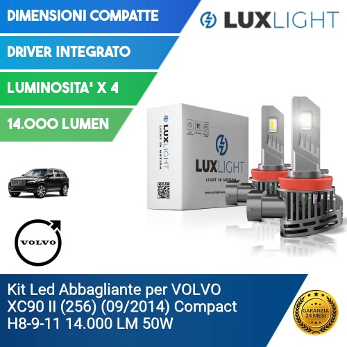Kit Led Abbagliante per VOLVO XC90 II (256) (09/2014) Compact H8-9-11 14.000 LM 50W