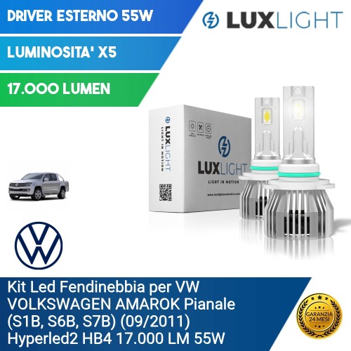 Kit Led Fendinebbia per VW VOLKSWAGEN AMAROK Pianale (S1B, S6B, S7B) (09/2011) Hyperled2 HB4 17.000 LM 55W