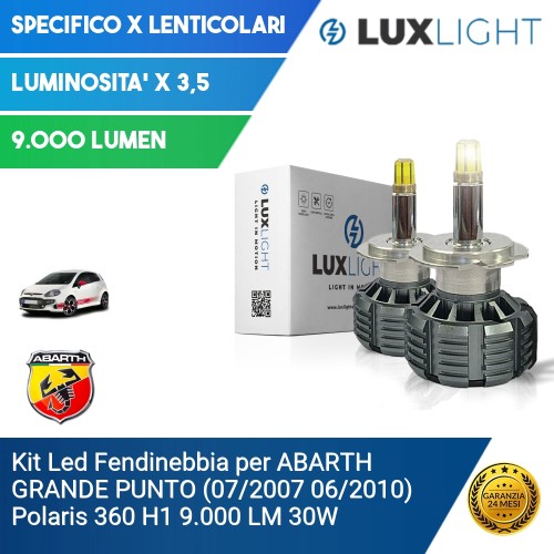 Kit Led Fendinebbia per ABARTH GRANDE PUNTO (07/2007 06/2010) Polaris 360 H1 9.000 LM 30W