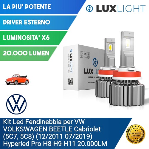 Kit Led Fendinebbia per VW VOLKSWAGEN BEETLE Cabriolet (5C7, 5C8) (12/2011 07/2019) Hyperled Pro H8-H9-H11 20.000LM