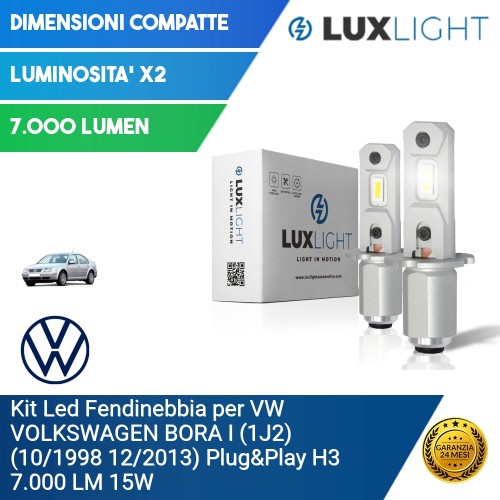 Kit Led Fendinebbia per VW VOLKSWAGEN BORA I (1J2) (10/1998 12/2013) Plug&Play H3 7.000 LM 15W