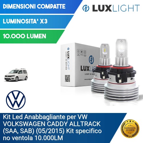 Kit Led Anabbagliante per VW VOLKSWAGEN CADDY ALLTRACK (SAA, SAB) (05/2015) Kit specifico no ventola 10.000LM