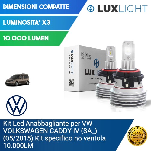 Kit Led Anabbagliante per VW VOLKSWAGEN CADDY IV (SA_) (05/2015) Kit specifico no ventola 10.000LM