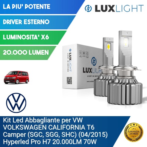 Kit Led Abbagliante per VW VOLKSWAGEN CALIFORNIA T6 Camper (SGC, SGG, SHC) (04/2015) Hyperled Pro H7 20.000LM 70W