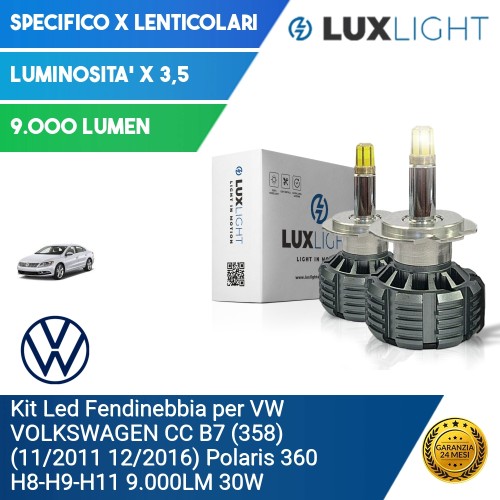 Kit Led Fendinebbia per VW VOLKSWAGEN CC B7 (358) (11/2011 12/2016) Polaris 360 H8-H9-H11 9.000LM 30W