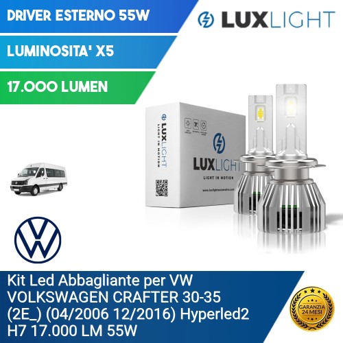 Kit Led Abbagliante per VW VOLKSWAGEN CRAFTER 30-35 (2E_) (04/2006 12/2016) Hyperled2 H7 17.000 LM 55W