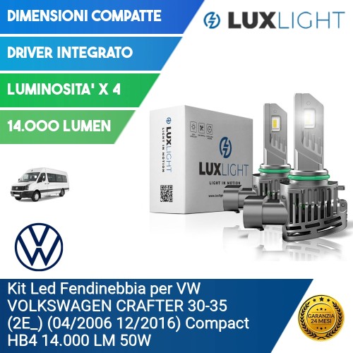 Kit Led Fendinebbia per VW VOLKSWAGEN CRAFTER 30-35 (2E_) (04/2006 12/2016) Compact HB4 14.000 LM 50W