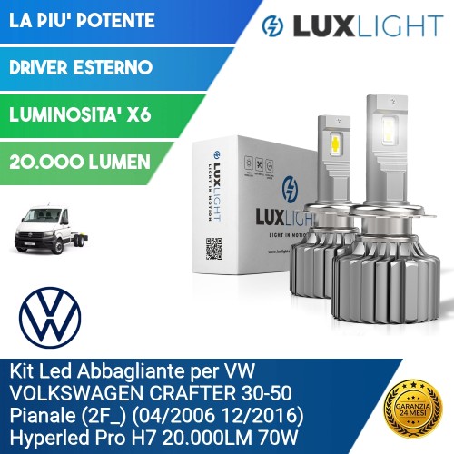 Kit Led Abbagliante per VW VOLKSWAGEN CRAFTER 30-50 Pianale (2F_) (04/2006 12/2016) Hyperled Pro H7 20.000LM 70W