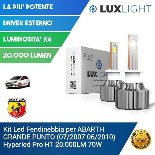 Kit Led Fendinebbia per ABARTH GRANDE PUNTO (07/2007 06/2010) Hyperled Pro H1 20.000LM 70W