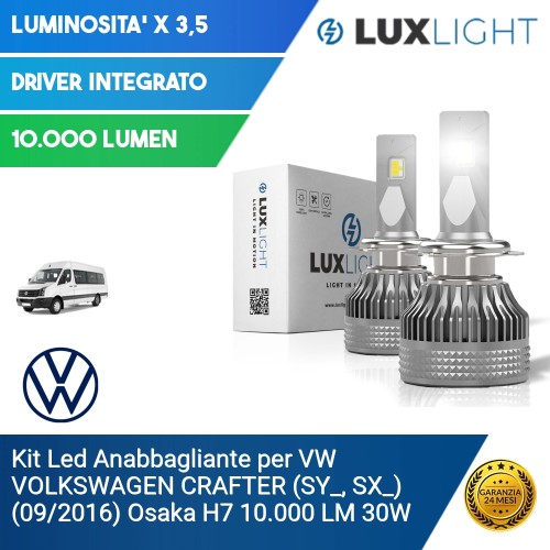 Kit Led Anabbagliante per VW VOLKSWAGEN CRAFTER (SY_, SX_) (09/2016) Osaka H7 10.000 LM 30W