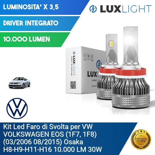 Kit Led Faro di Svolta per VW VOLKSWAGEN EOS (1F7, 1F8) (03/2006 08/2015) Osaka H8-H9-H11-H16 10.000 LM 30W