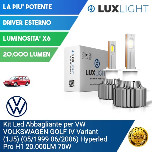 Kit Led Abbagliante per VW VOLKSWAGEN GOLF IV Variant (1J5) (05/1999 06/2006) Hyperled Pro H1 20.000LM 70W