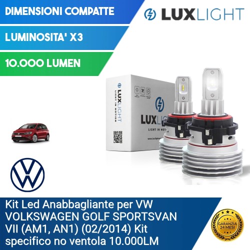 Kit Led Anabbagliante per VW VOLKSWAGEN GOLF SPORTSVAN VII (AM1, AN1) (02/2014) Kit specifico no ventola 10.000LM