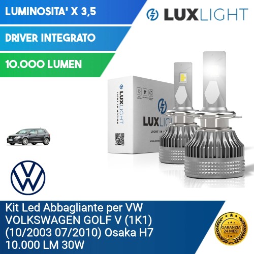 Kit Led Abbagliante per VW VOLKSWAGEN GOLF V (1K1) (10/2003 07/2010) Osaka H7 10.000 LM 30W