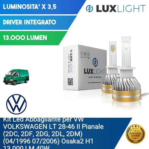 Kit Led Abbagliante per VW VOLKSWAGEN LT 28-46 II Pianale (2DC, 2DF, 2DG, 2DL, 2DM) (04/1996 07/2006) Osaka2 H1 13.000 LM 40W