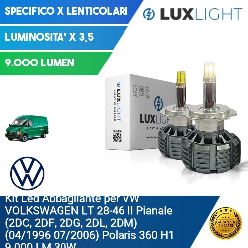 Kit Led Abbagliante per VW VOLKSWAGEN LT 28-46 II Pianale (2DC, 2DF, 2DG, 2DL, 2DM) (04/1996 07/2006) Polaris 360 H1 9.000 LM 30