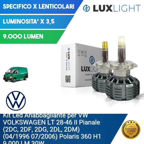 Kit Led Anabbagliante per VW VOLKSWAGEN LT 28-46 II Pianale (2DC, 2DF, 2DG, 2DL, 2DM) (04/1996 07/2006) Polaris 360 H1 9.000 LM 