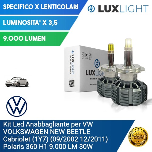 Kit Led Anabbagliante per VW VOLKSWAGEN NEW BEETLE Cabriolet (1Y7) (09/2002 12/2011) Polaris 360 H1 9.000 LM 30W