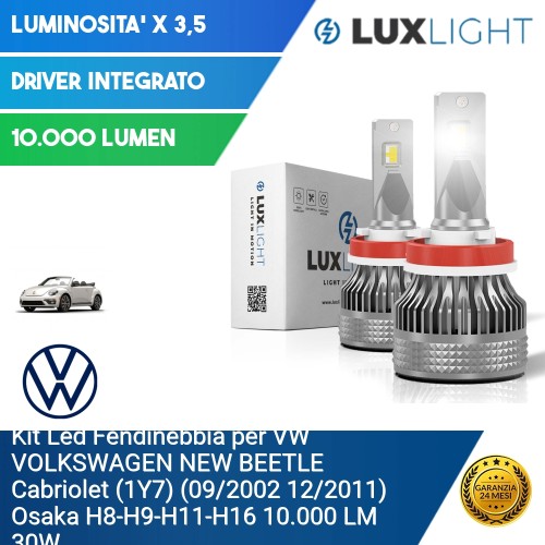 Kit Led Fendinebbia per VW VOLKSWAGEN NEW BEETLE Cabriolet (1Y7) (09/2002 12/2011) Osaka H8-H9-H11-H16 10.000 LM 30W