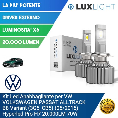 Kit Led Anabbagliante per VW VOLKSWAGEN PASSAT ALLTRACK B8 Variant (3G5, CB5) (05/2015) Hyperled Pro H7 20.000LM 70W