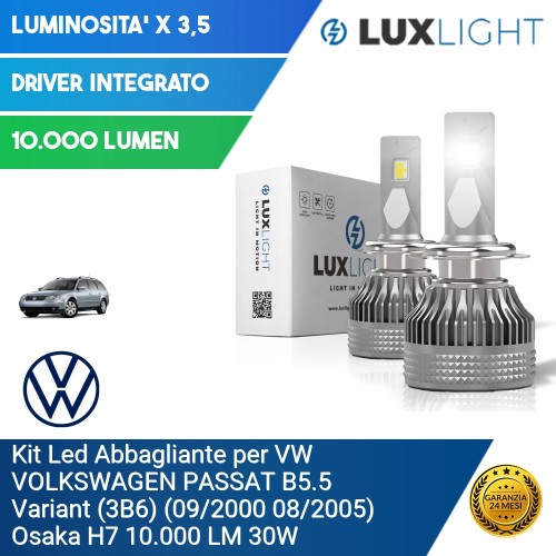 Kit Led Abbagliante per VW VOLKSWAGEN PASSAT B5.5 Variant (3B6) (09/2000 08/2005) Osaka H7 10.000 LM 30W