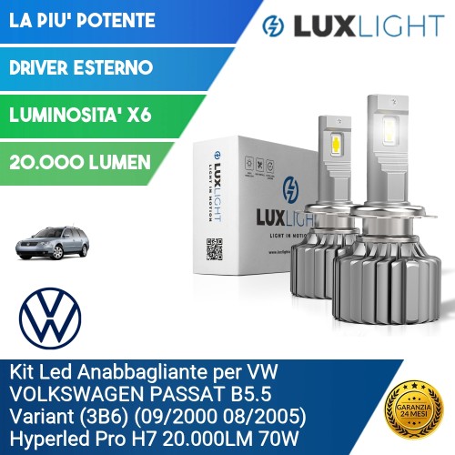 Kit Led Anabbagliante per VW VOLKSWAGEN PASSAT B5.5 Variant (3B6) (09/2000 08/2005) Hyperled Pro H7 20.000LM 70W